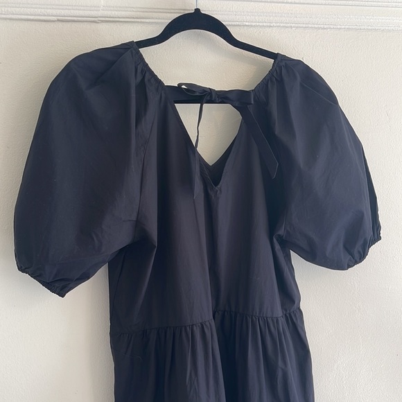 C & A Premium Black Midi Poplin Dress | Size Large | Prima Cotton - Picture 8 of 11